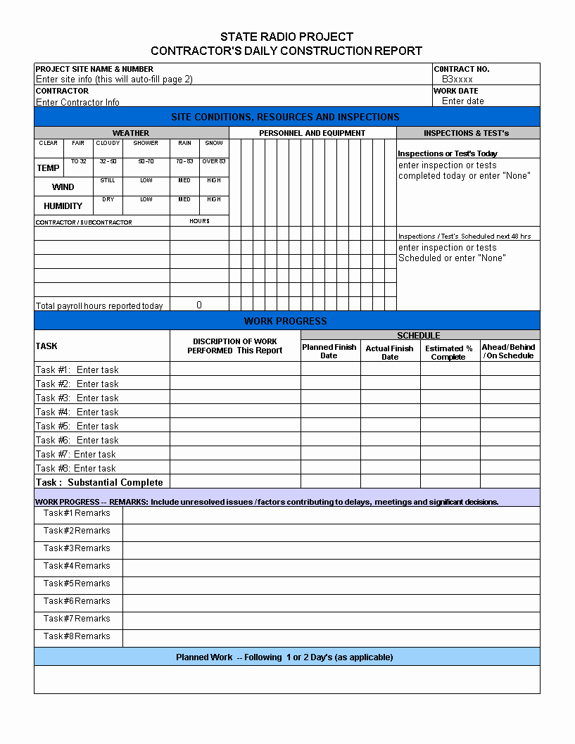 Daily Report Template Excel New Free Excel Daily Report