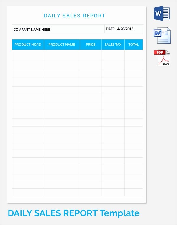 Daily Sales Report Template Fresh 21 Daily Work Report Templates