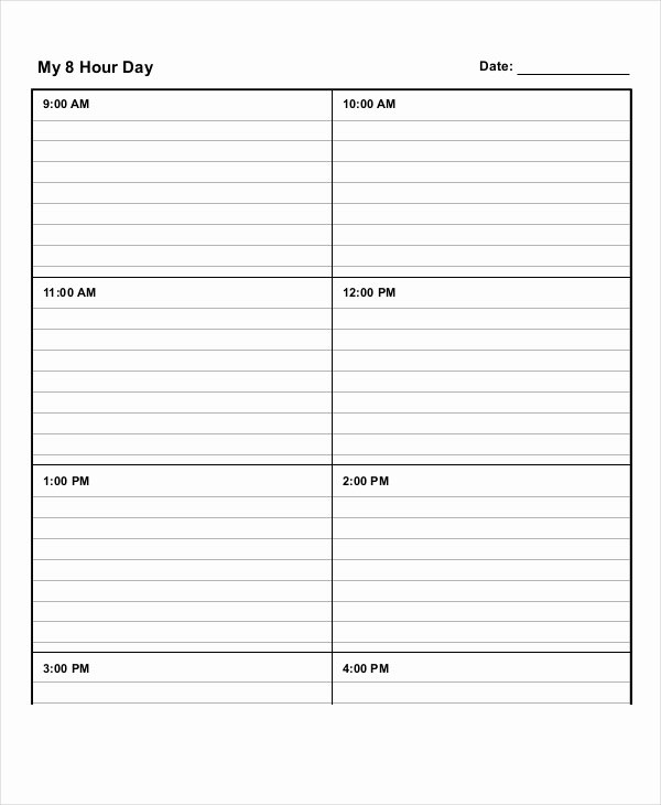 Daily Schedule Template Pdf Inspirational Daily Schedule Template 9 Free Word Pdf Documents