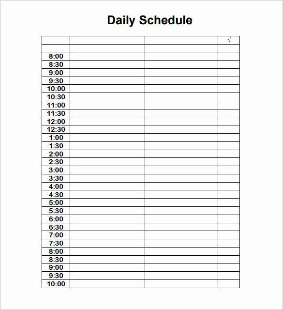 Daily Schedule Template Pdf Lovely Daily Schedule Template 37 Free Word Excel Pdf