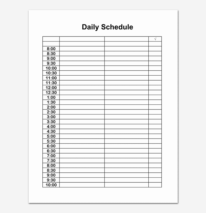Daily Schedule Template Pdf Luxury Daily Schedule Template 22 Planners for Excel Word