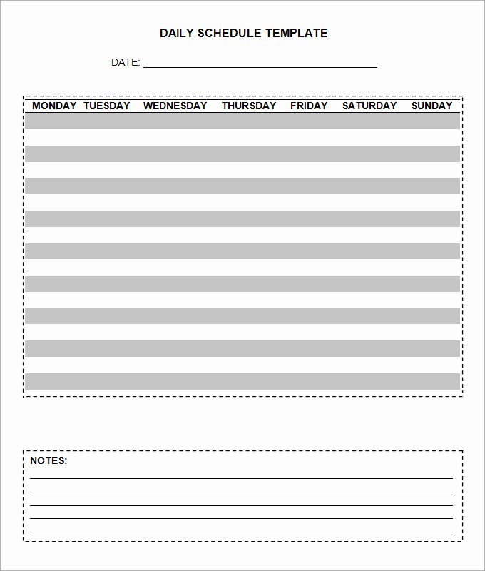 Daily Schedule Template Pdf New Daily Schedule Template 5 Free Word Excel Pdf