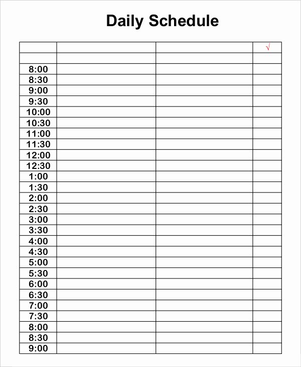 Daily Schedule Template Pdf New Schedule Planner Template