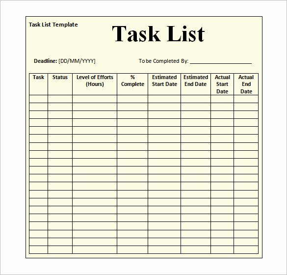 Daily Task List Template Elegant 8 Daily Worksheet Templates – Free Word Excel Documents