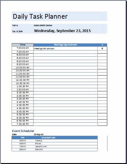 Daily Task List Template Word Luxury Microsoft Excel Daily Work Schedule Template Work