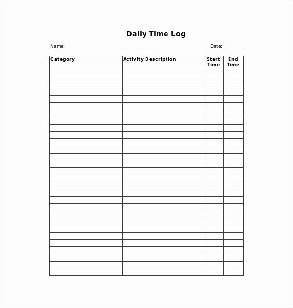 Daily Time Tracking Template Inspirational 11 Time Log Templates Pdf Word Excel