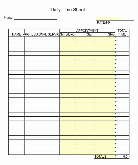 Daily Timesheet Excel Template Elegant 19 Sample Excel Timesheets