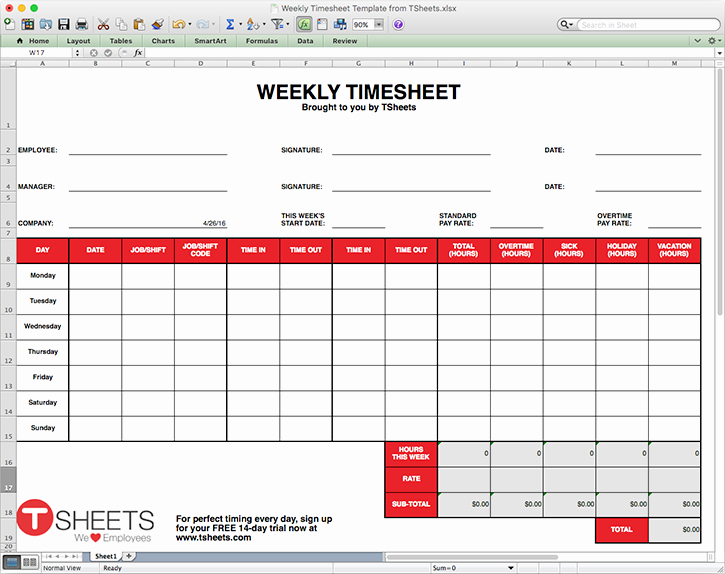 Daily Timesheet Excel Template Inspirational Timesheet Template Excel Timesheet Monthly Weekly