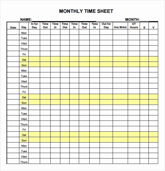 Daily Timesheet Excel Template Luxury Time Sheet Template 10 Free Samples Examples format