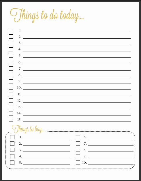Daily to Do List Template Beautiful Free Printable Daily to Do List Template for Personal Use