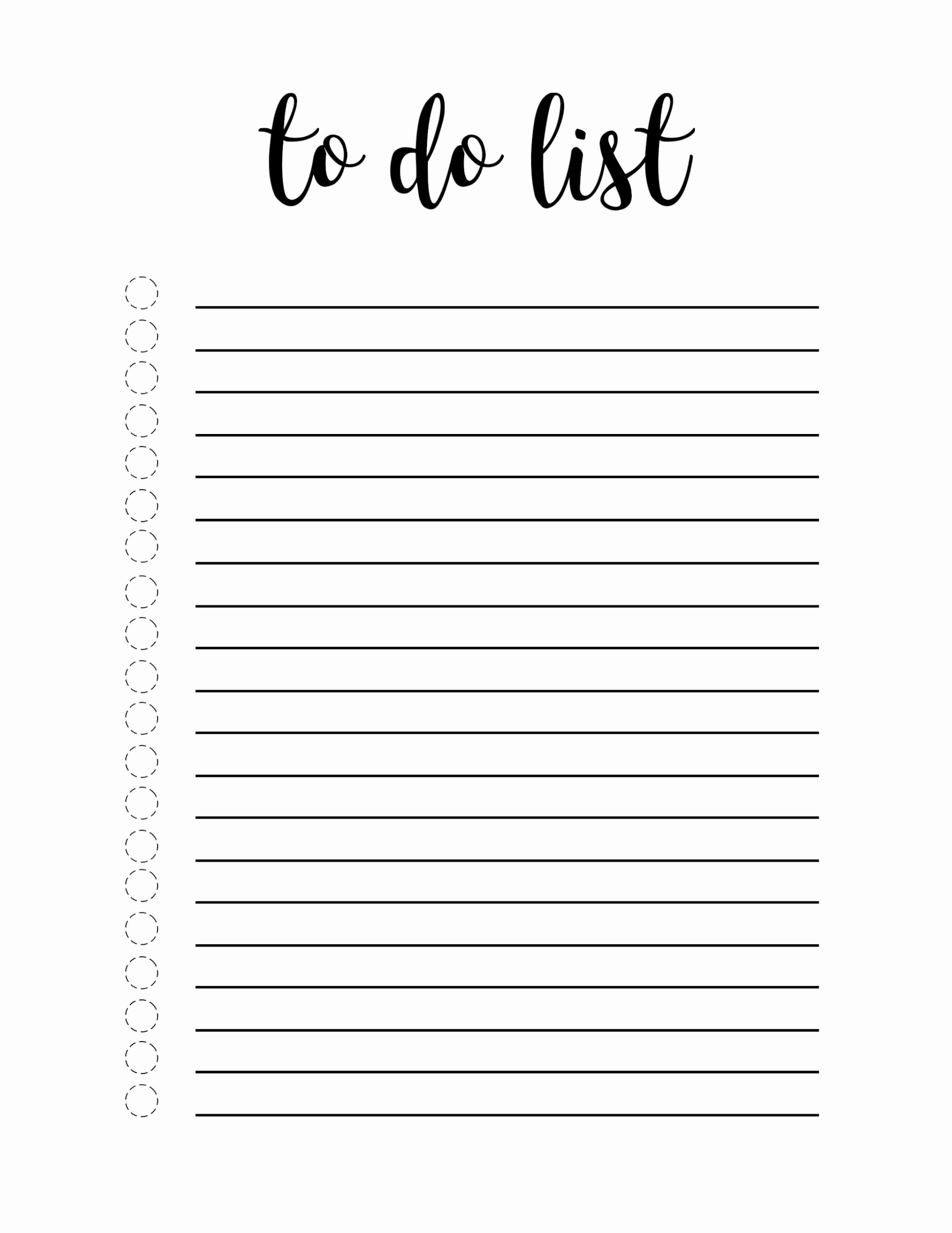 Blank Free Printable Daily To Do List Template