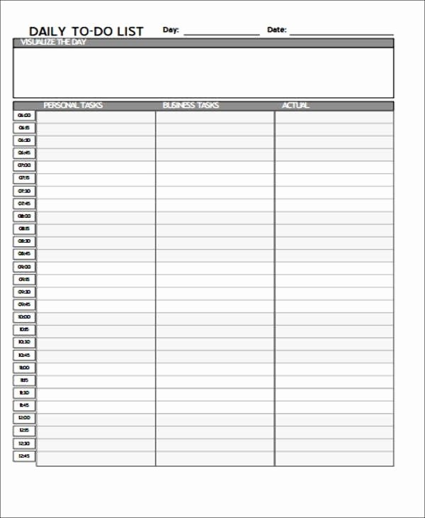 Daily to Do List Template Best Of Daily to Do List Template Word