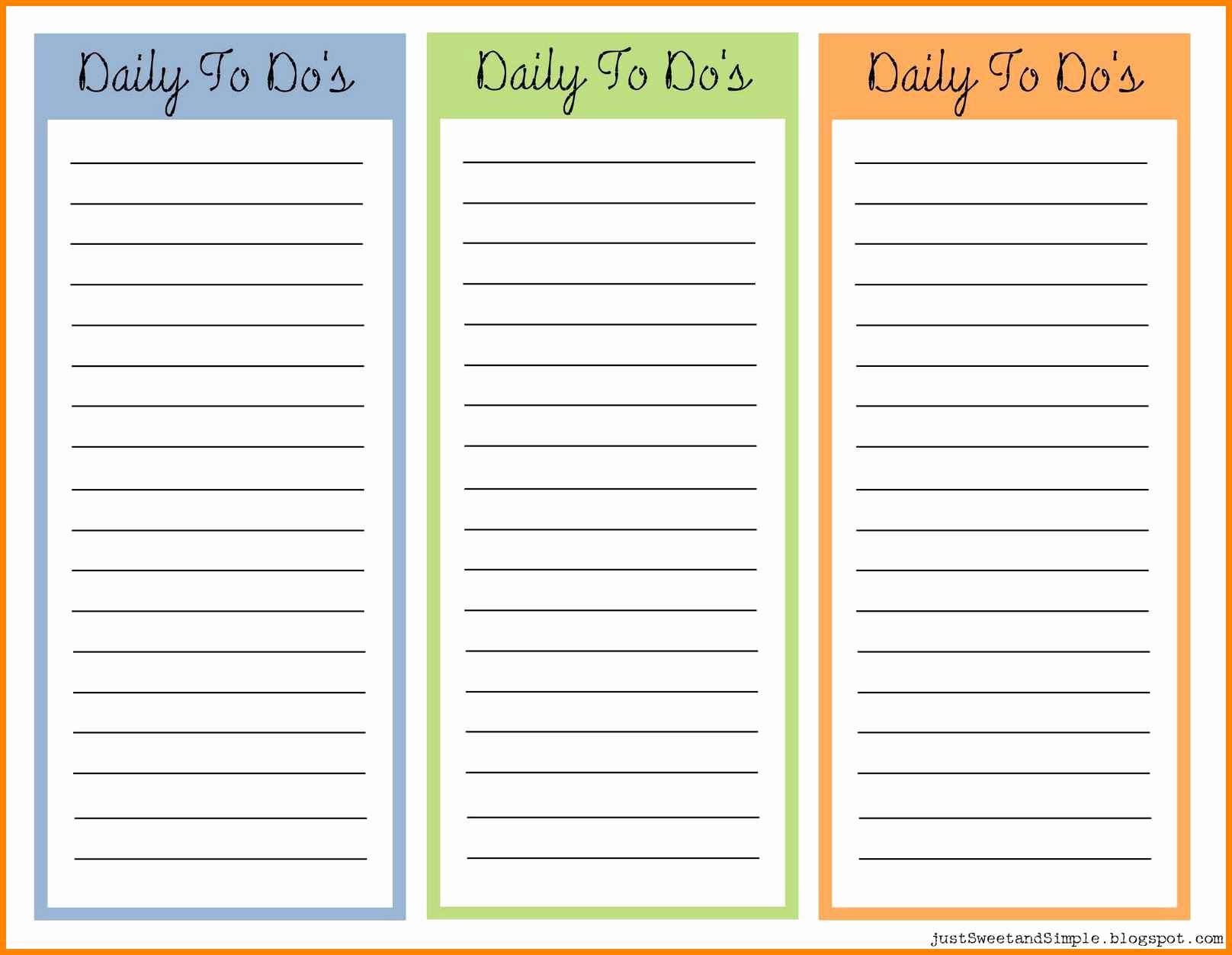 Daily to Do List Template Elegant 12 Daily todo List Template