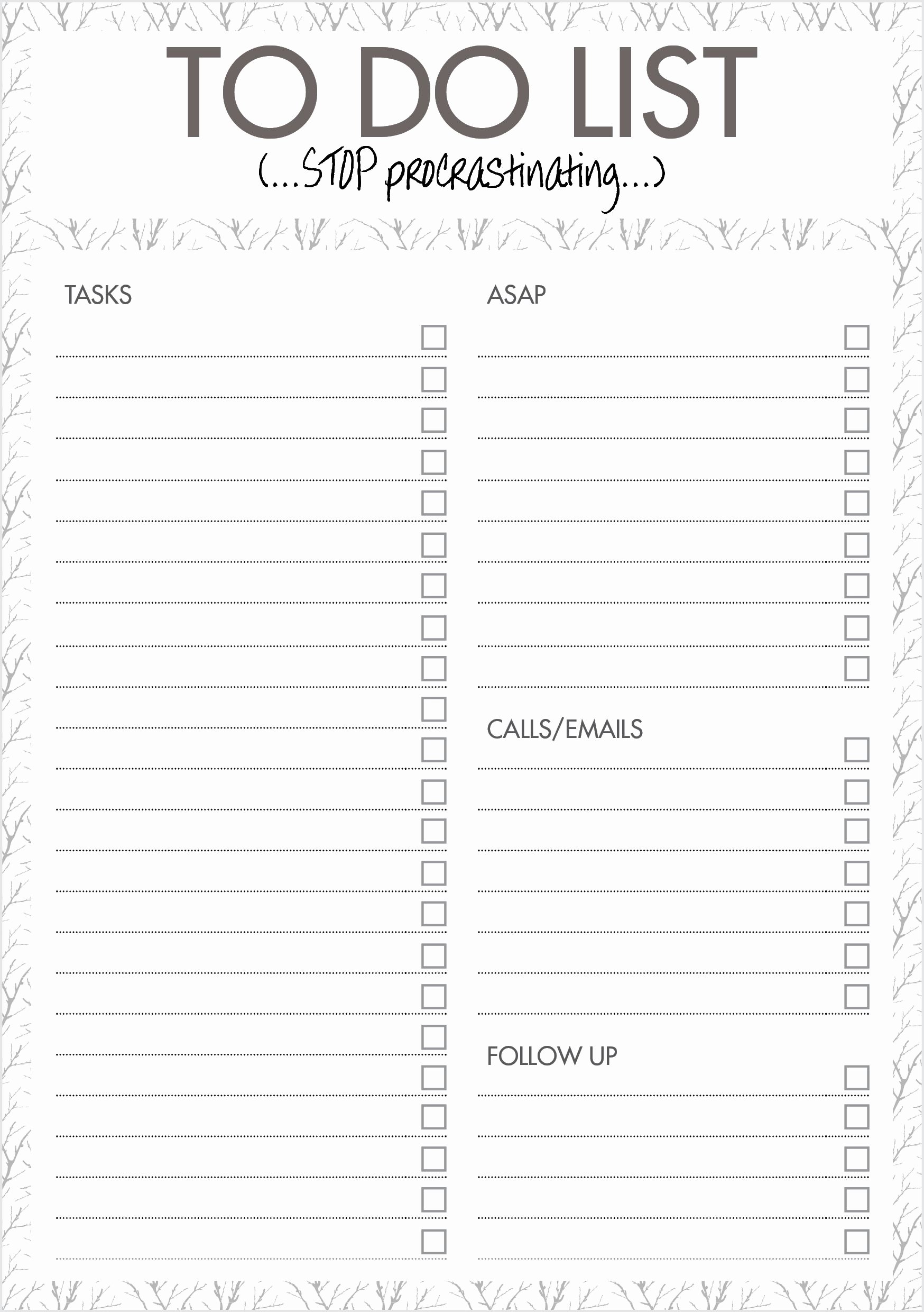 Daily to Do List Template Unique organization Templates On Pinterest