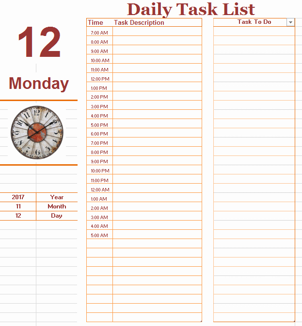 Daily todo List Template Beautiful Daily to Do Task List Template Ms Fice Documents