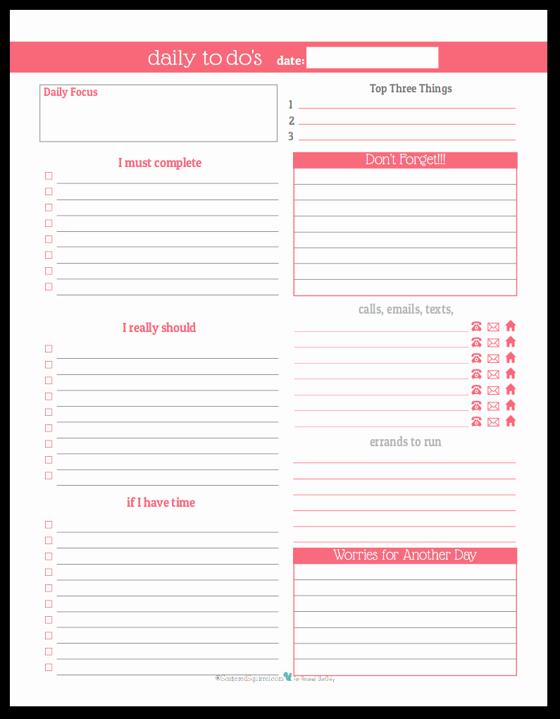 Daily todo List Template Fresh Stay On Track In 2016 with these Daily to Do List Planner