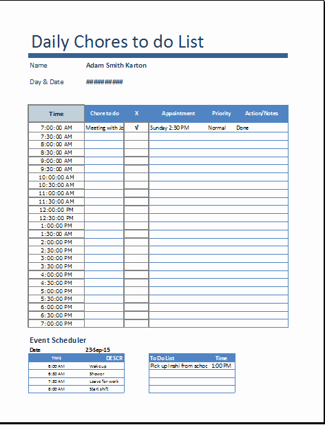 Daily todo List Template Inspirational Daily to Do List Excel Template Templates Data