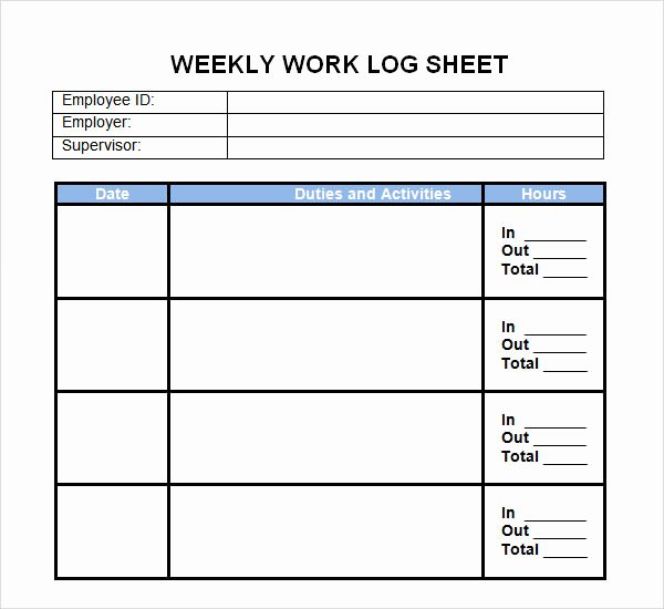 Daily Work Log Template Inspirational Work Log Template 5 Free Pdf Doc Download