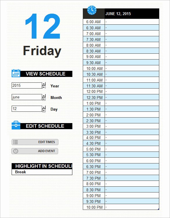 Daily Work Schedule Template Best Of Work Schedule Templates – 9 Free Word Excel Pdf format