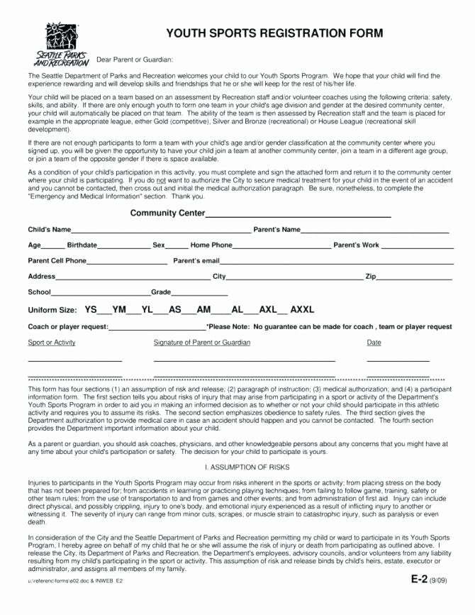 Dance Registration form Template Fresh Basketball Registration form Template Word Sign Up