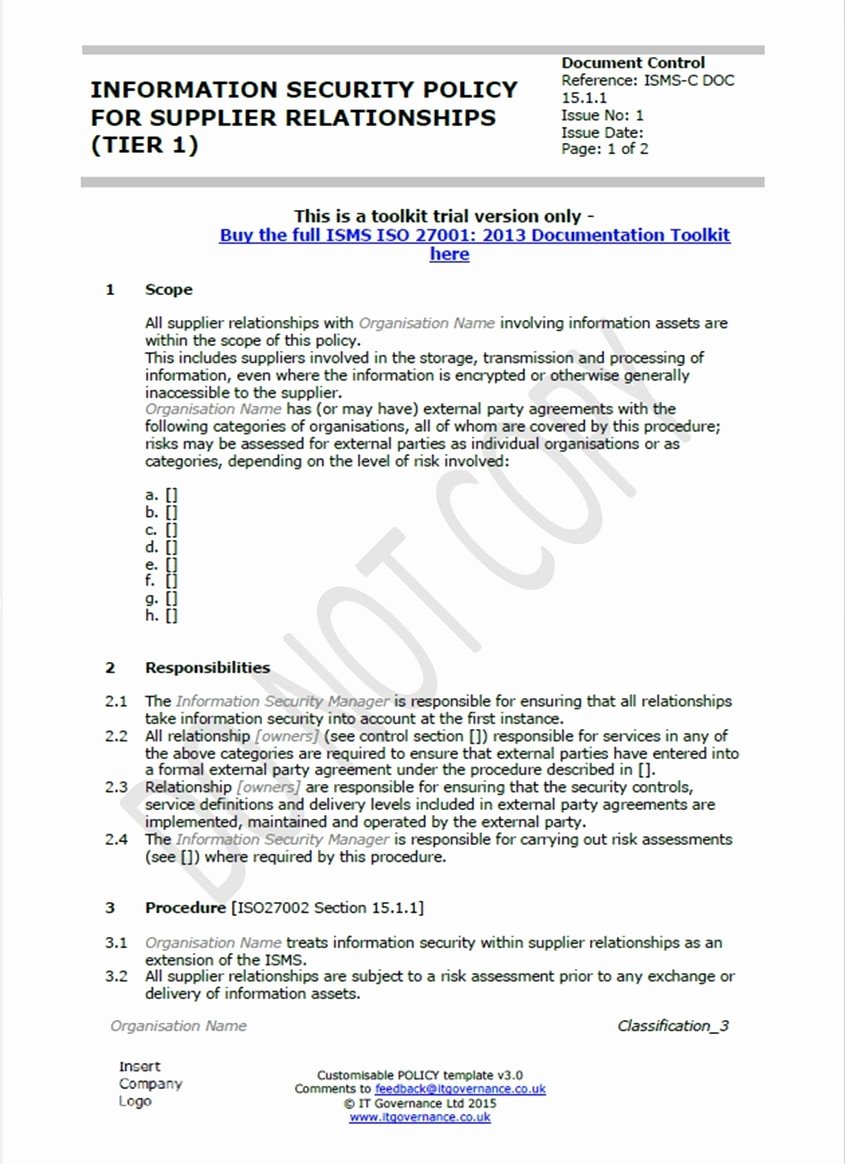 Data Security Agreement Template Unique Cyber Security Policies and Procedures Template