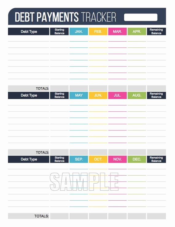 Debt Payment Plan Template Awesome Debt Payment Tracker Editable Personal Finance organizing