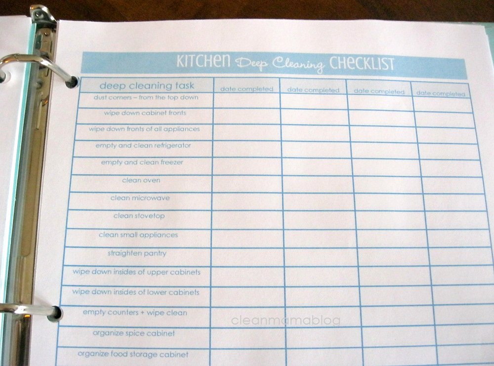 Deep Cleaning Checklist Template Awesome How to Make A Cleaning Binder Clean Mama