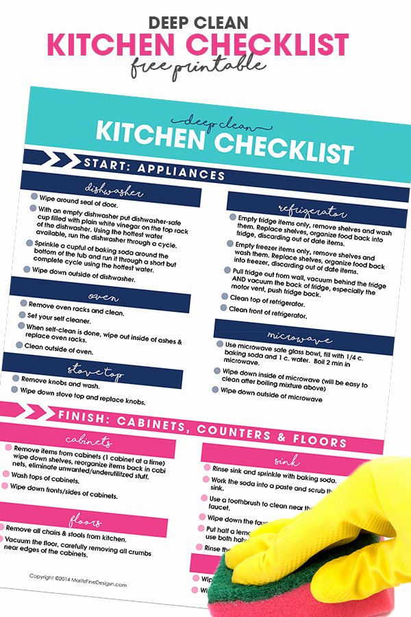 Deep Cleaning Checklist Template Best Of Deep Clean Kitchen Checklist