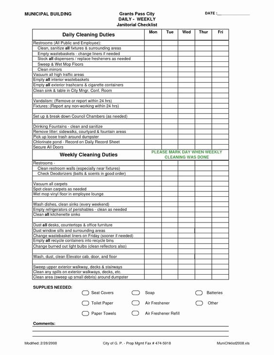 Deep Cleaning Checklist Template Best Of Office Cleaning List Checklist