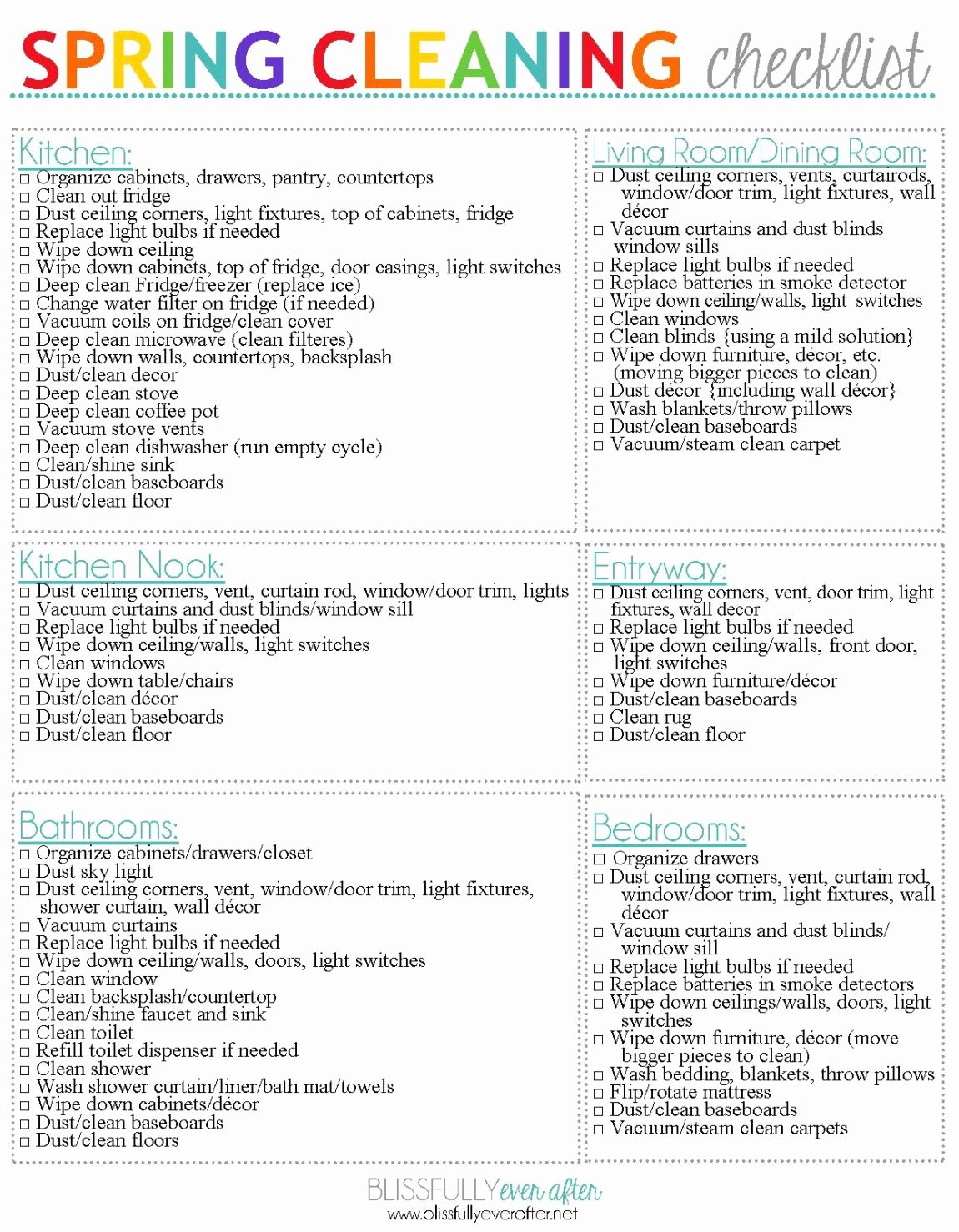 Deep Cleaning Checklist Template Elegant Deep Cleaning Checklist for Bedroom