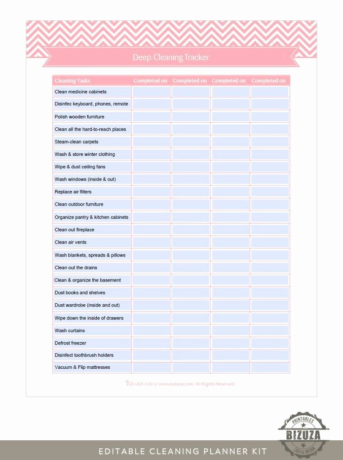 Deep Cleaning Checklist Template Lovely 35 Best Colorful Cleaning Checklists Images On Pinterest