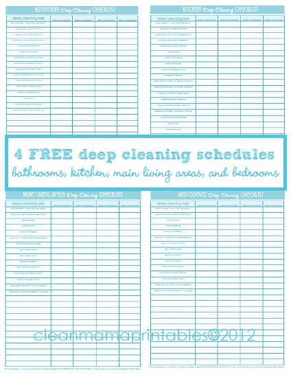 Deep Cleaning Checklist Template Luxury Deep Cleaning 4 Free Printables Clean Mama