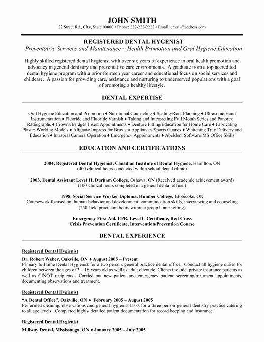 Dental Curriculum Vitae Template Luxury Here to Download This Registered Dental Hygienist