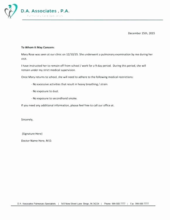 Dental Excuse Letter Template Unique Appointment Reminder Letter Doctor to Patient Template