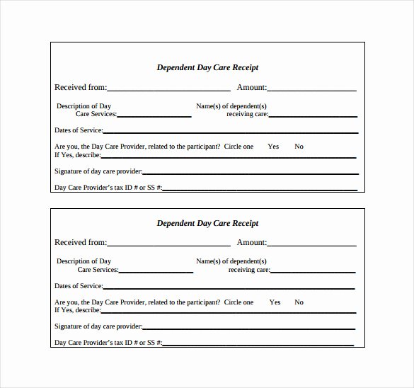 Dependent Care Fsa Receipt Template Best Of Daycare Receipt Template 24 Free Word Excel Pdf