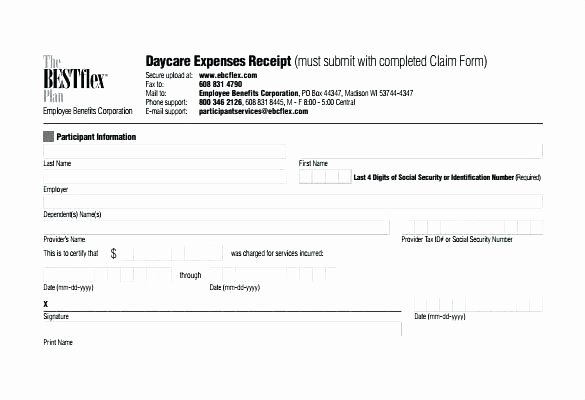 Dependent Care Fsa Receipt Template Inspirational Babysitter Receipt Babysitter Invoice Template Service