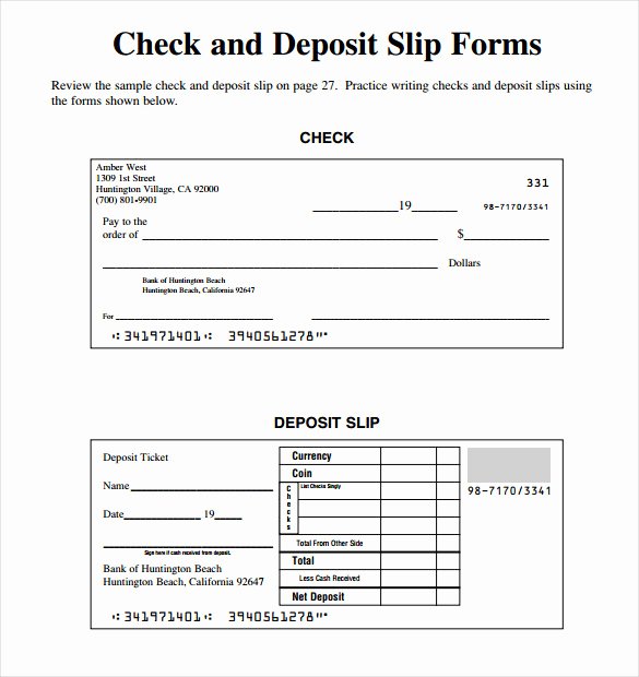 Deposit Slip Template Word Best Of Slip Template – 13 Free Word Excel Pdf Documents