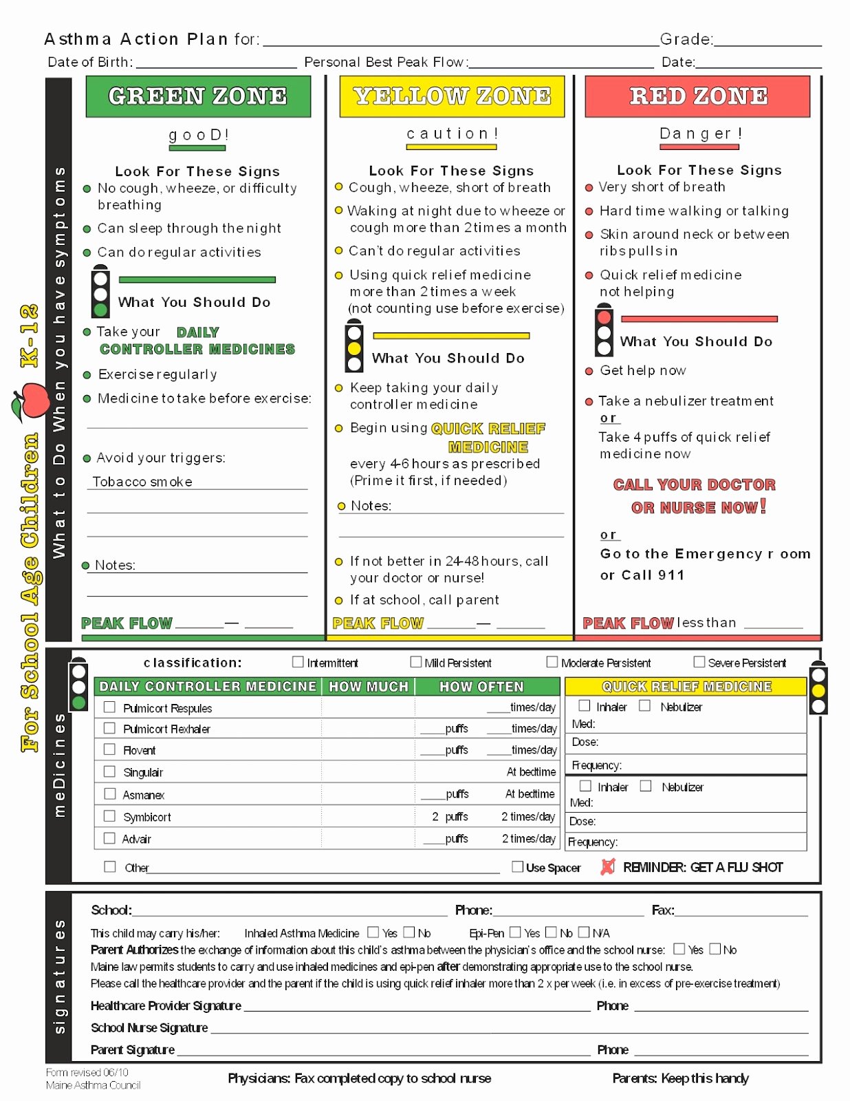 Diabetes Management Plan Template Awesome asthma Action Plan Template