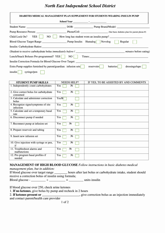 Diabetes Management Plan Template Best Of 47 Management Plan Templates Free to In Pdf