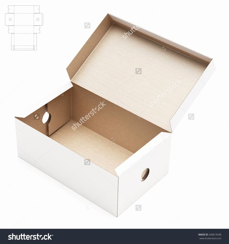 Die Cut Box Template Best Of Shoes Box with Die Cut Template Stock