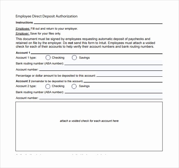 Direct Deposit Authorization form Template Luxury 9 Direct Deposit form Download for Free