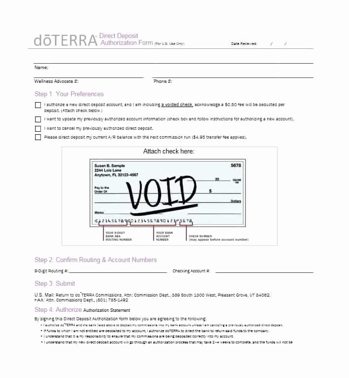 Direct Deposit Authorization form Template New 47 Direct Deposit Authorization form Templates Template