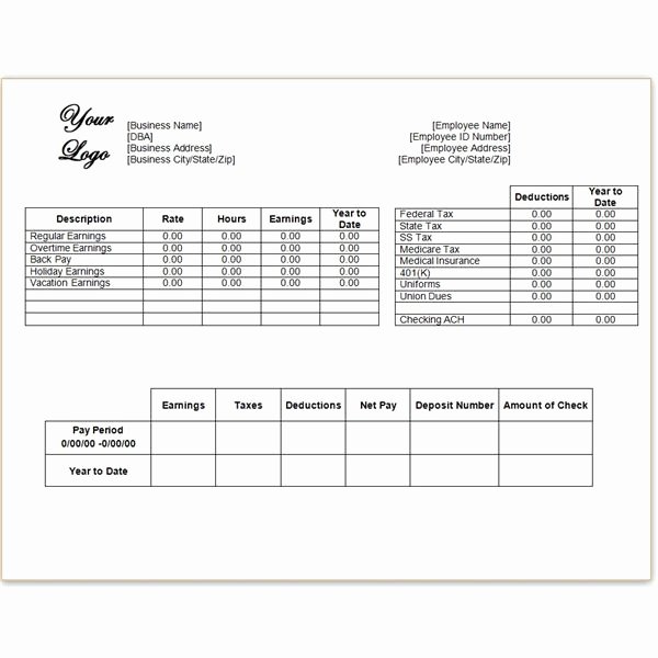 Direct Deposit Pay Stub Template Elegant Download A Free Pay Stub Template for Microsoft Word or Excel