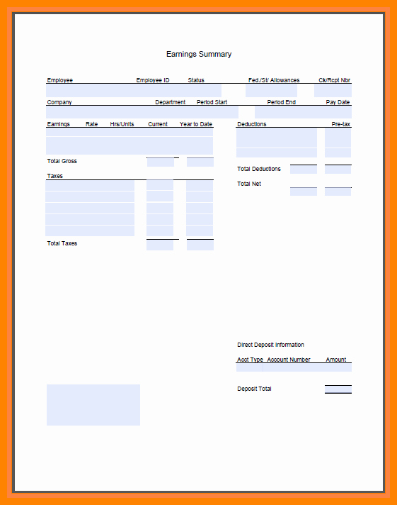 Direct Deposit Pay Stub Template Luxury 9 Direct Deposit Pay Stub Template