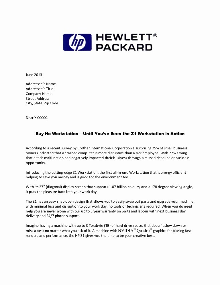 Direct Mail Letter Template New Hp Direct Mail Letter