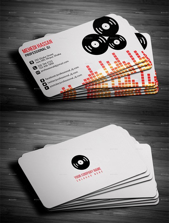 Dj Business Cards Template New 27 Dj Business Cards Templates Shop Ms Word
