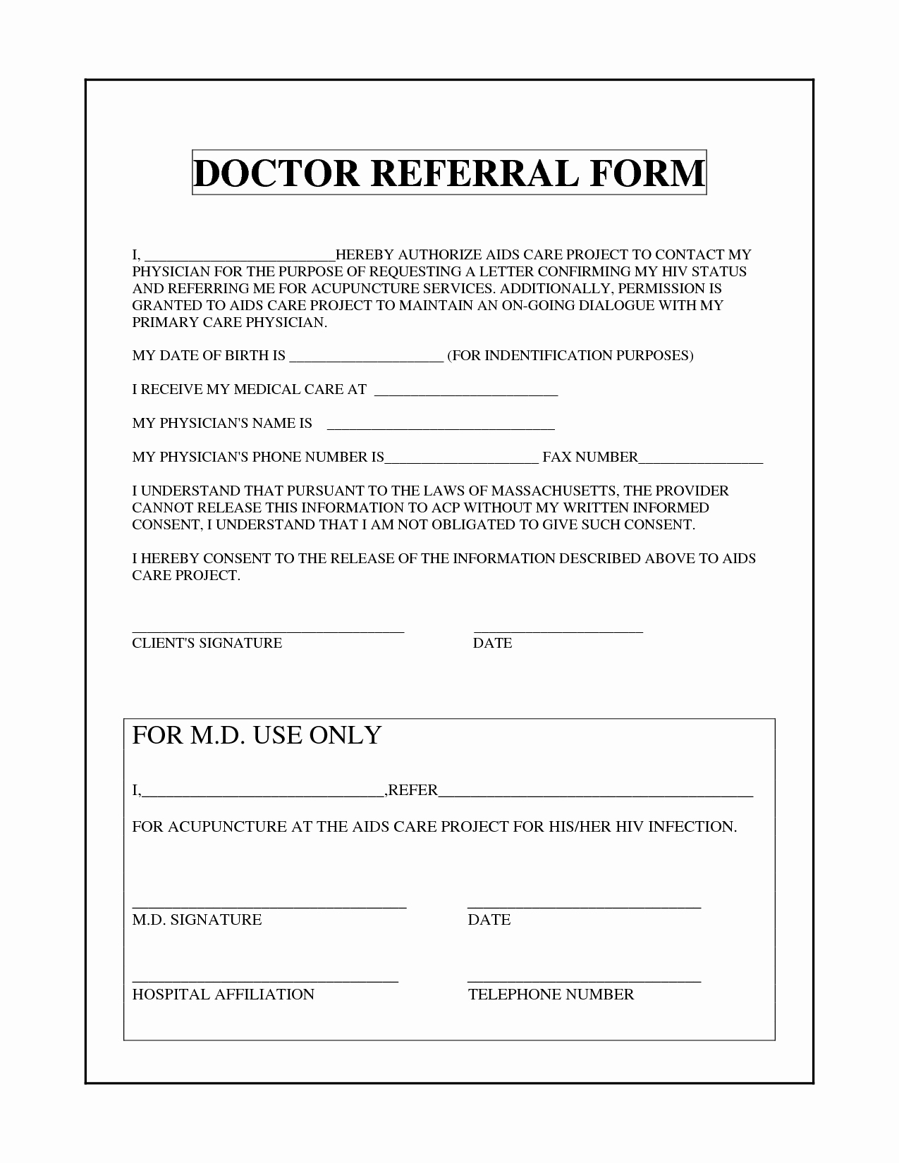 Doctor Referral form Template Lovely Physician Referral form Template Free Download