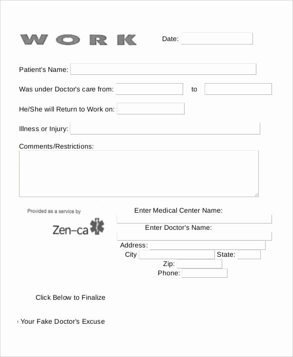 Doctors Notes for Work Template Awesome 14 Doctor Note Templates