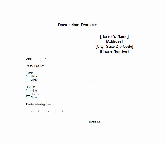 Doctors Notes for Work Template Best Of 9 Doctor Note Templates for Work Pdf Doc