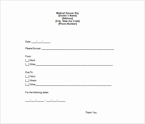 Doctors Notes for Work Template Best Of Doctor Excuse Template 7 Free Sample Example format
